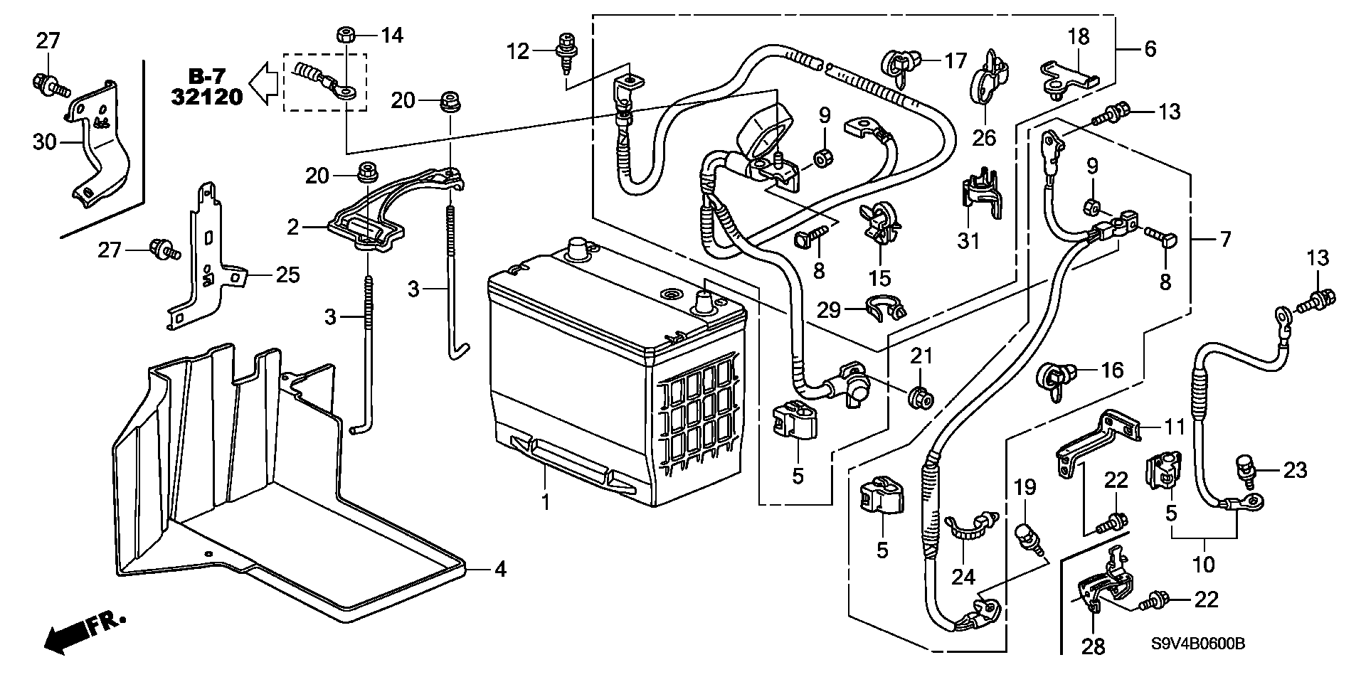 Diagram BATTERY for your Honda Pilot  