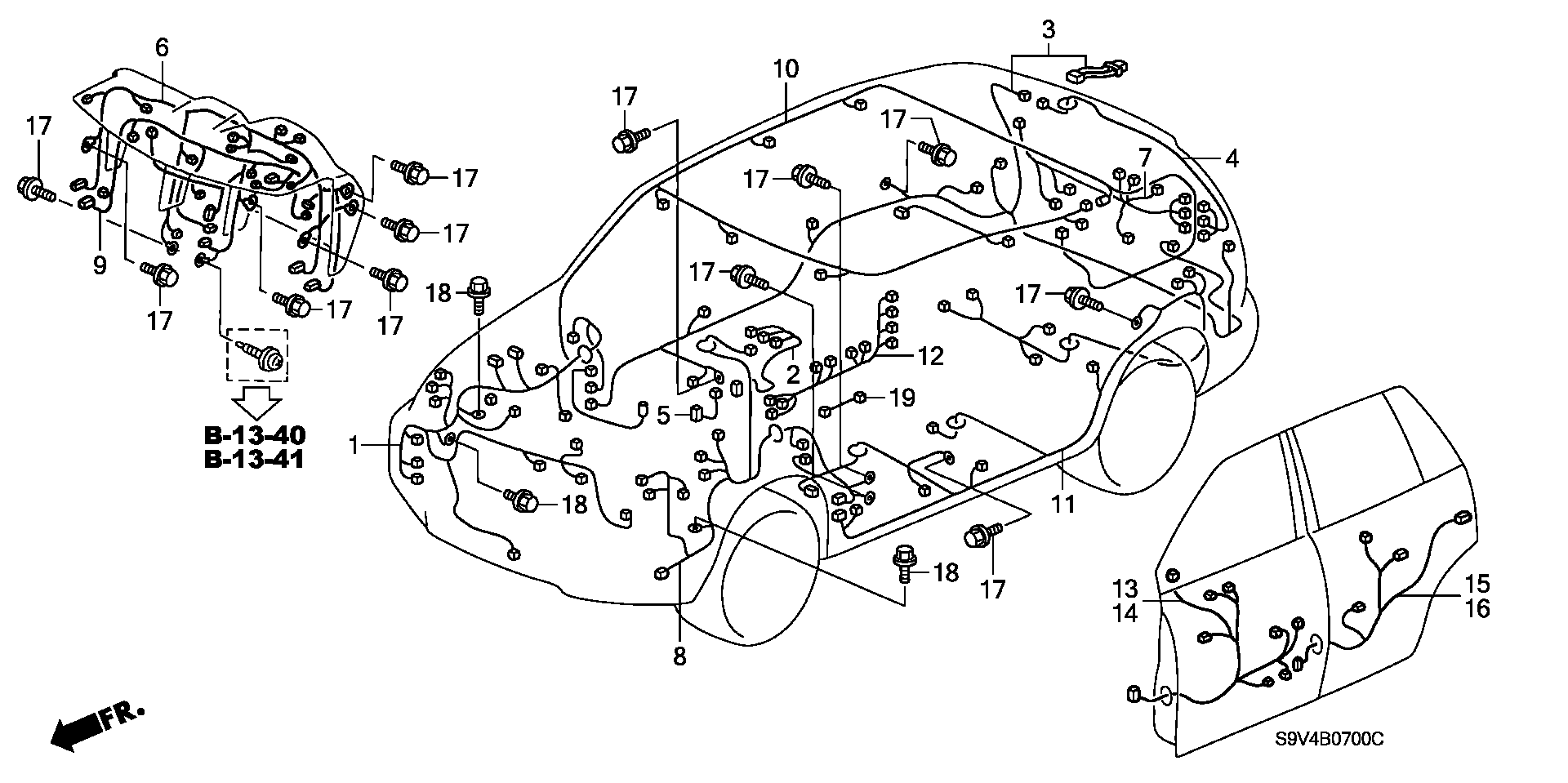 Diagram WIRE HARNESS for your Honda Pilot  