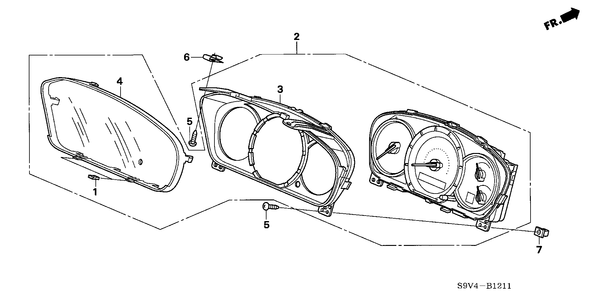 Diagram METER COMPONENTS (NS) ('06-) for your Honda Pilot  