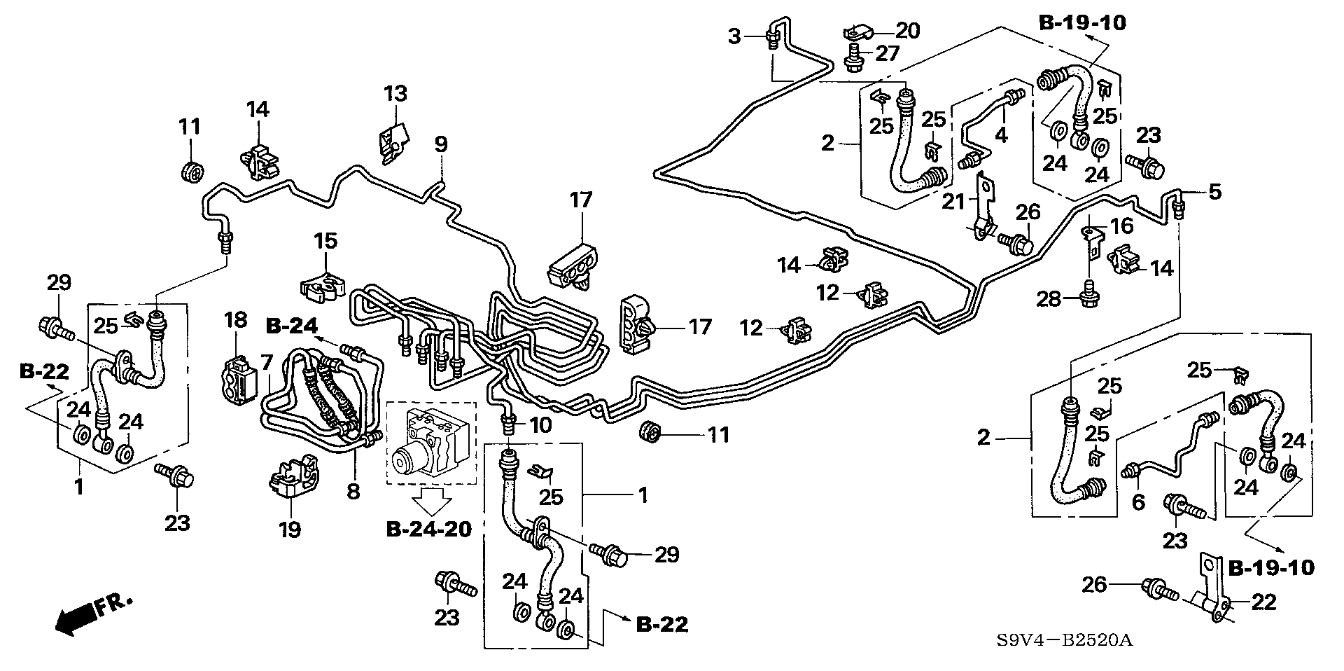 Diagram BRAKE LINES (VSA) (1) for your Honda Pilot  