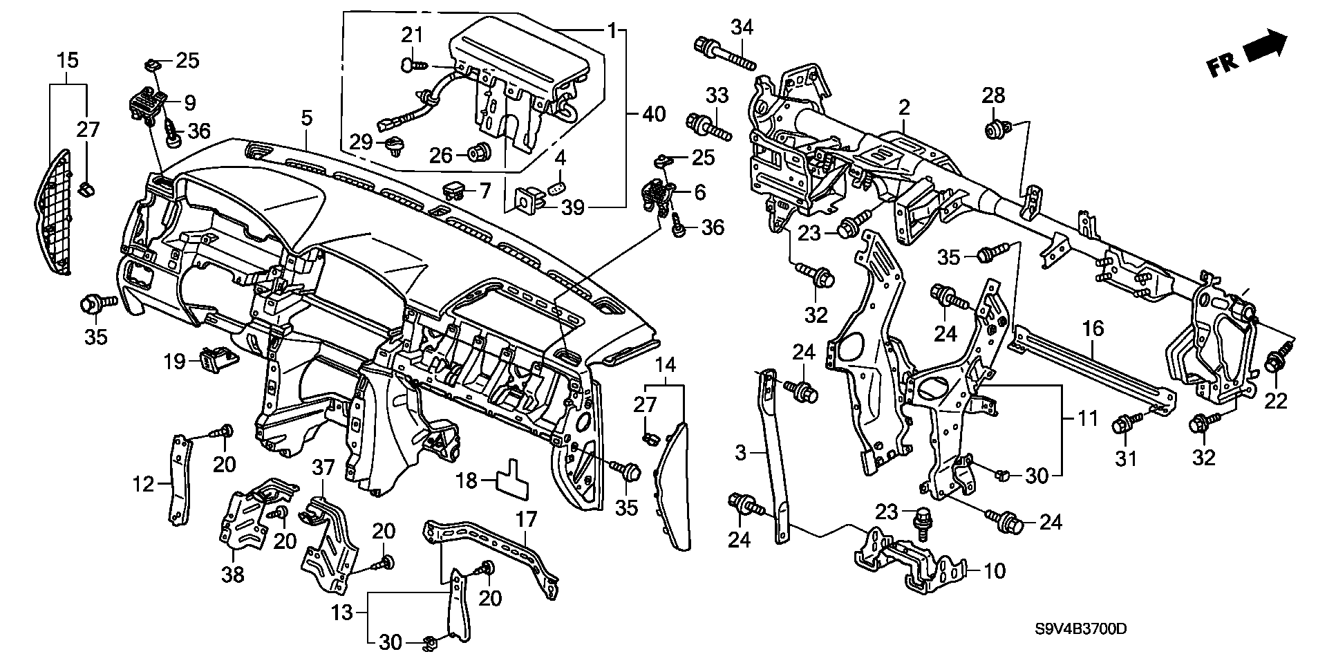 Diagram INSTRUMENT PANEL for your Honda Pilot  