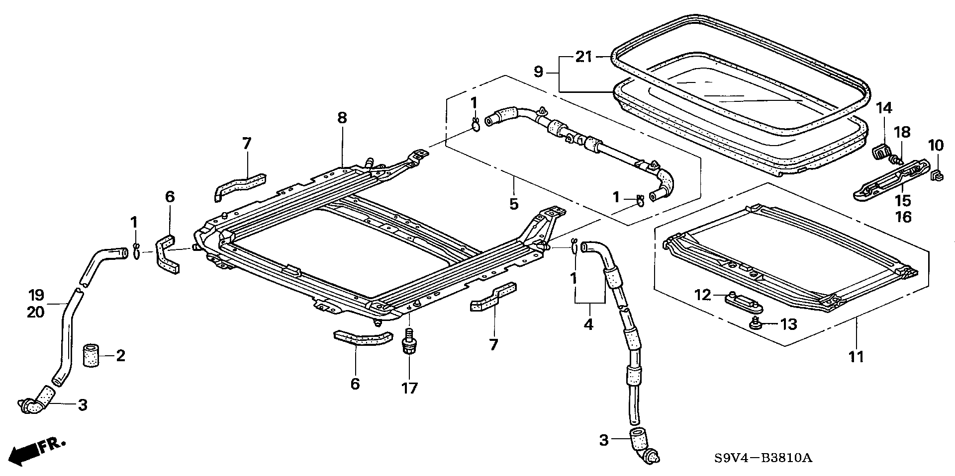 Diagram SLIDING ROOF for your 2007 Honda Pilot  EX-L NAVIGATION 