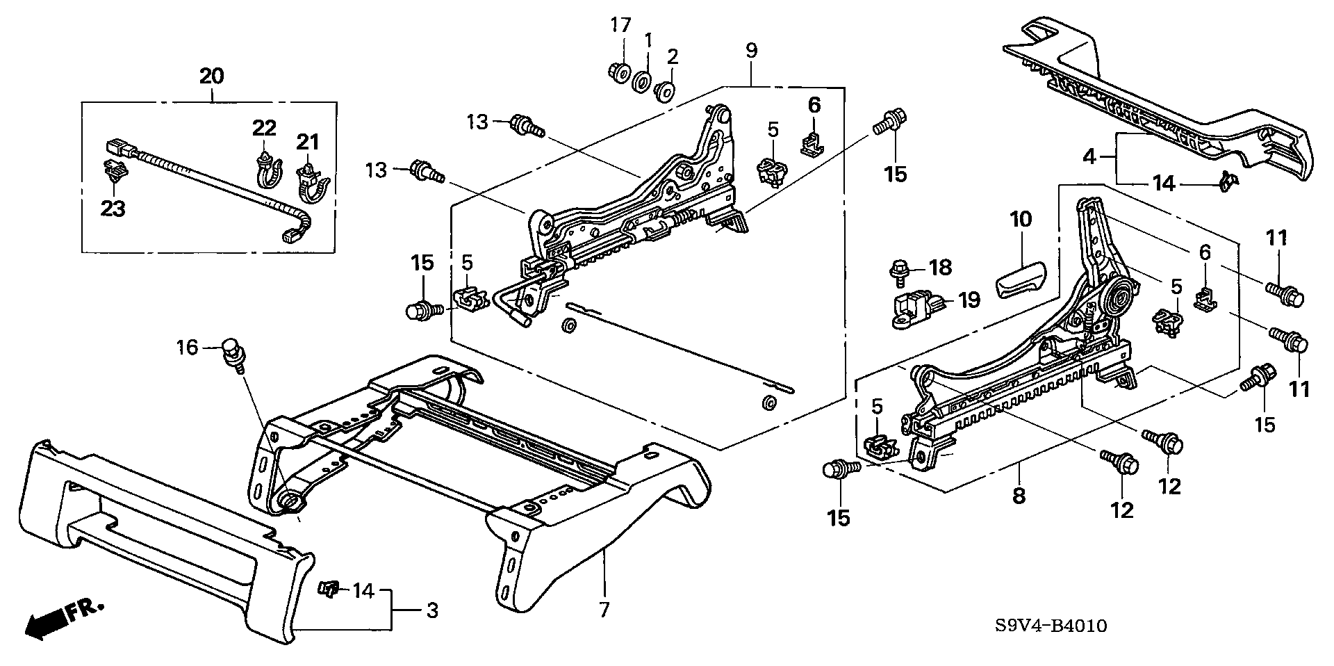 Diagram FRONT SEAT COMPONENTS (L.) for your 2015 Honda Fit   