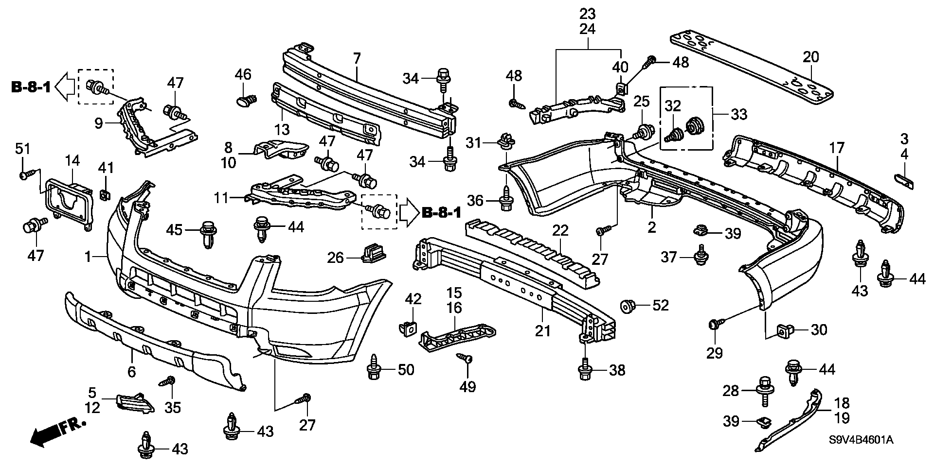 Diagram BUMPERS ('06-) for your 1996 Honda Accord Coupe 2.2L VTEC MT EX 