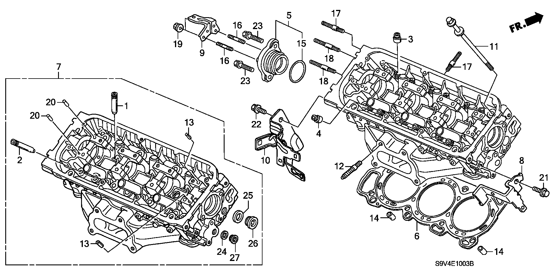 Diagram REAR CYLINDER HEAD ('05-)  (4WD) for your Honda Pilot  