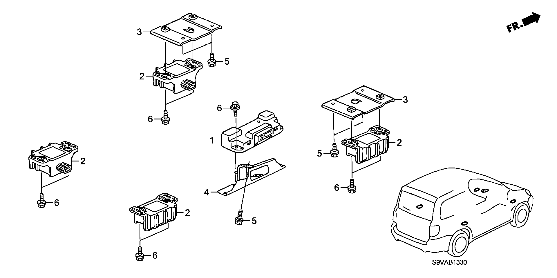 Diagram TPMS UNIT for your 2008 Honda Pilot 3.5L VTEC V6 AT 2WD EX 