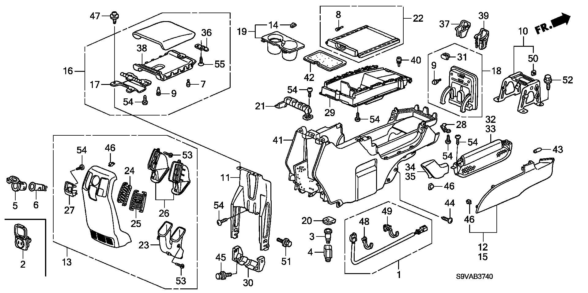 Diagram CONSOLE for your Honda Pilot  