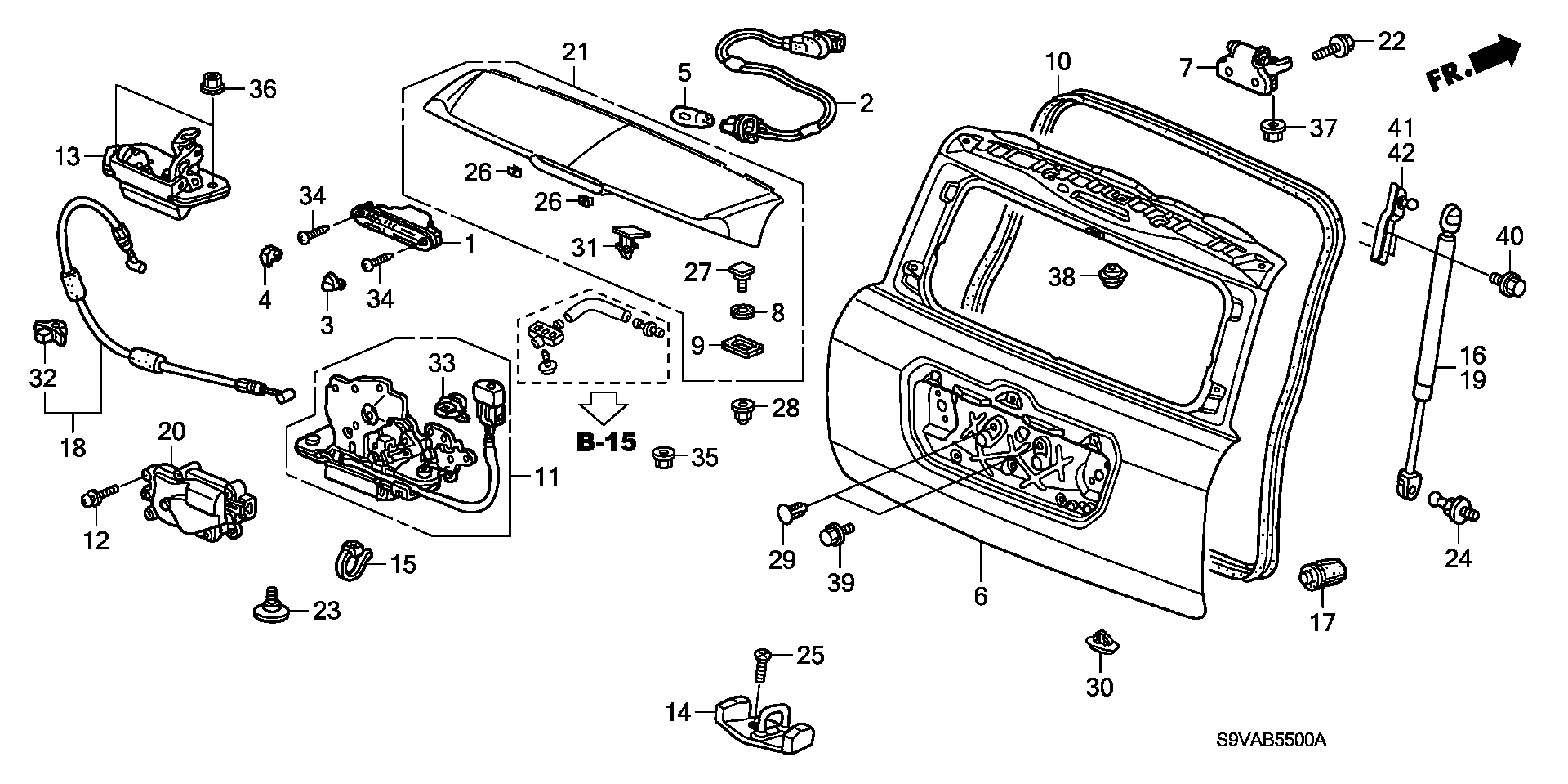 Diagram TAILGATE for your 2023 Honda Accord   