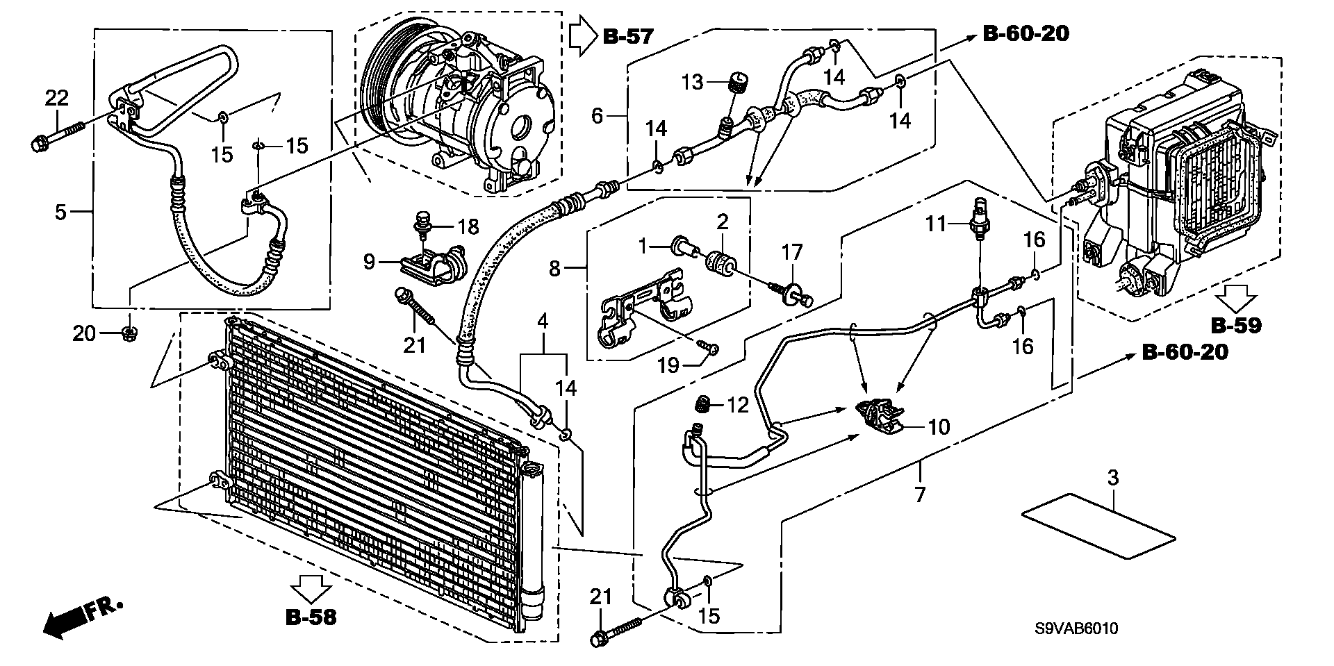 Diagram HOSES@PIPES for your 2008 Honda Pilot 3.5L VTEC V6 AT 2WD EX 