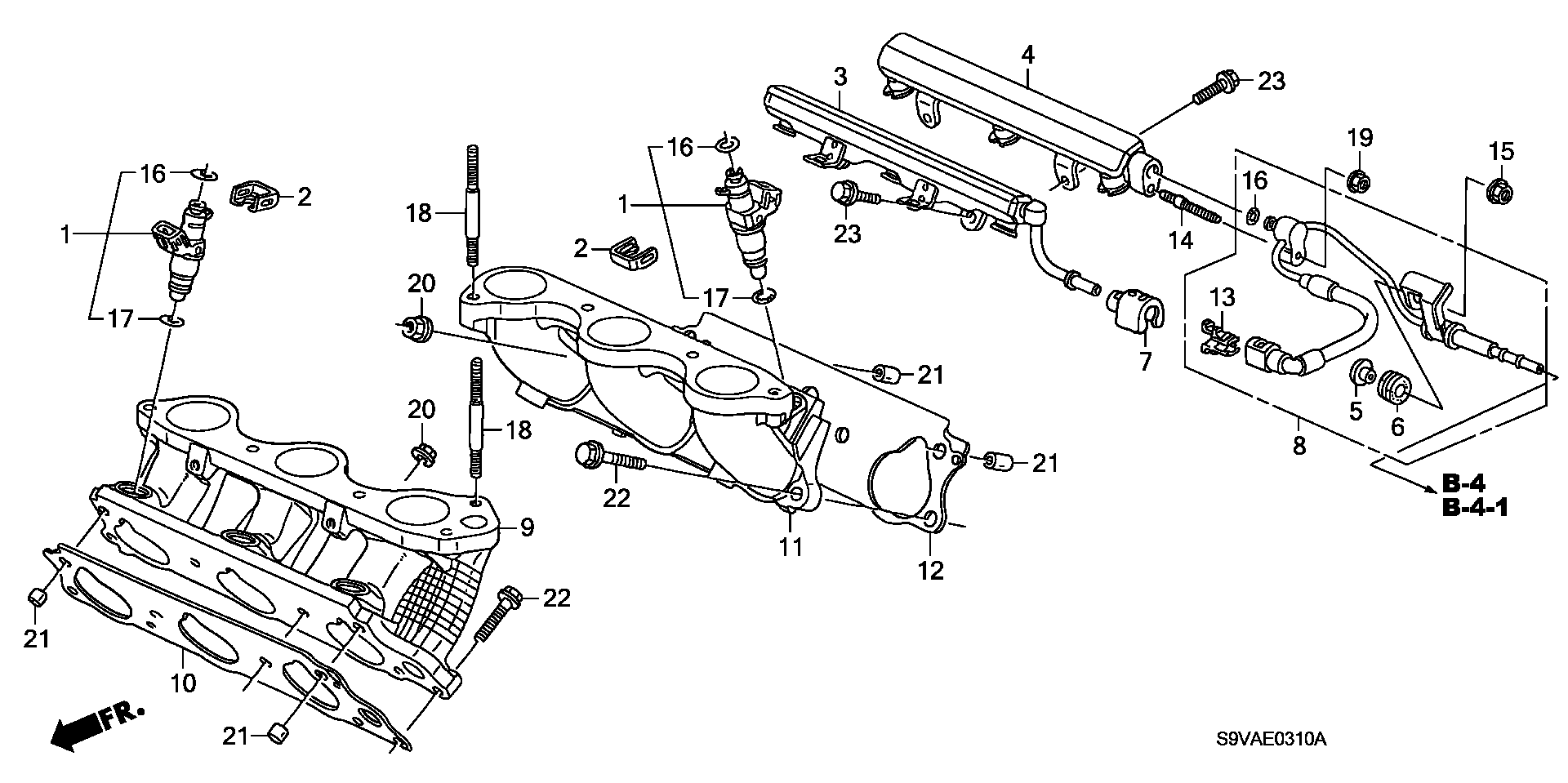 Diagram FUEL INJECTOR for your 2022 Honda Passport  TSPORT 5D 