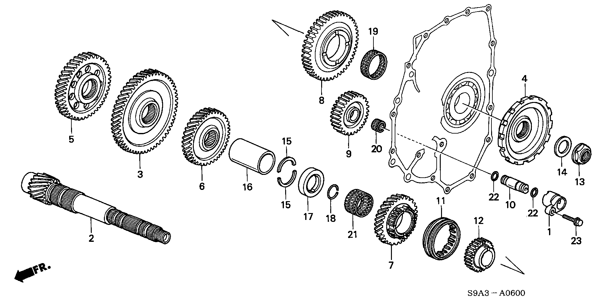 Diagram COUNTERSHAFT for your 1998 Honda Accord Coupe   