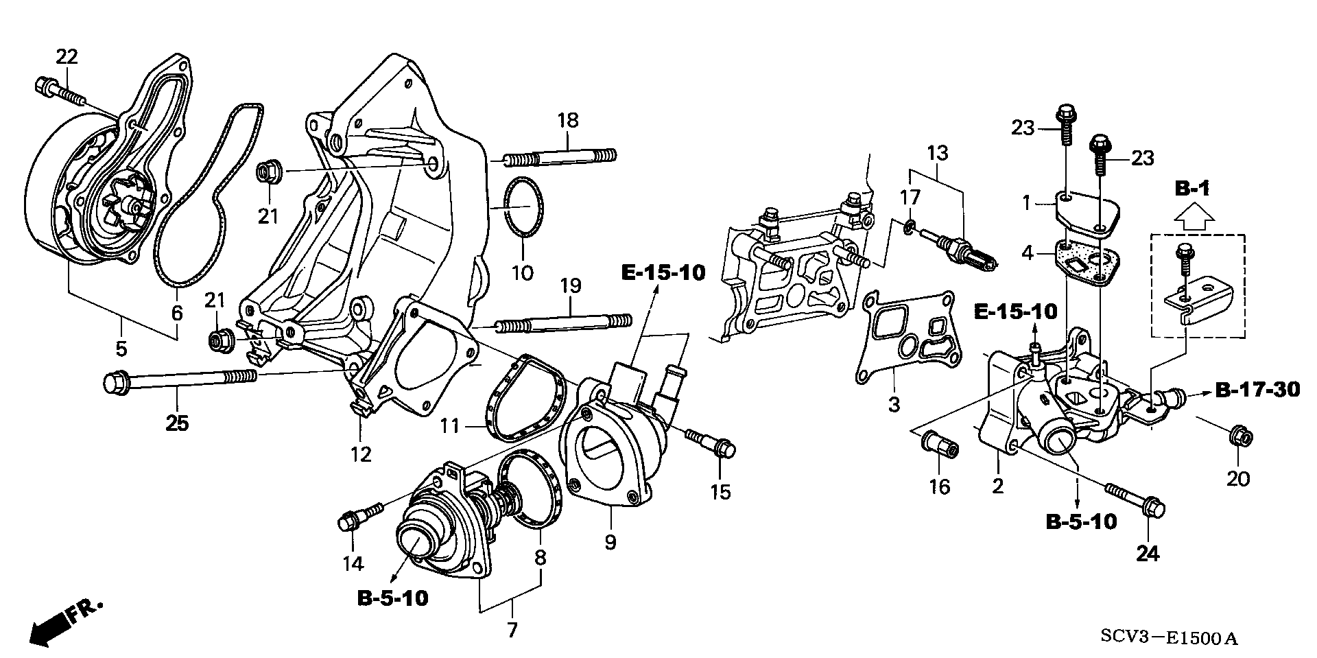 Diagram WATER PUMP for your 1995 Honda Accord   