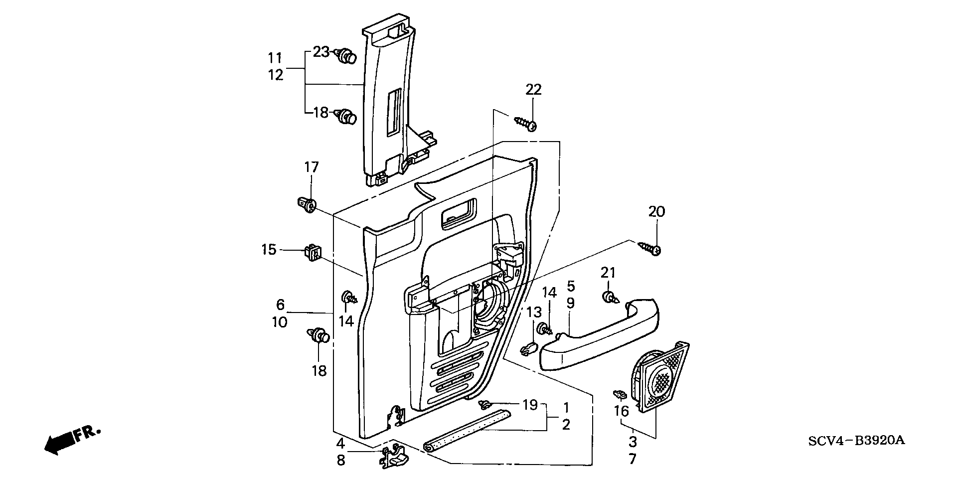 Diagram REAR ACCESS PANEL LINING for your Honda Element  