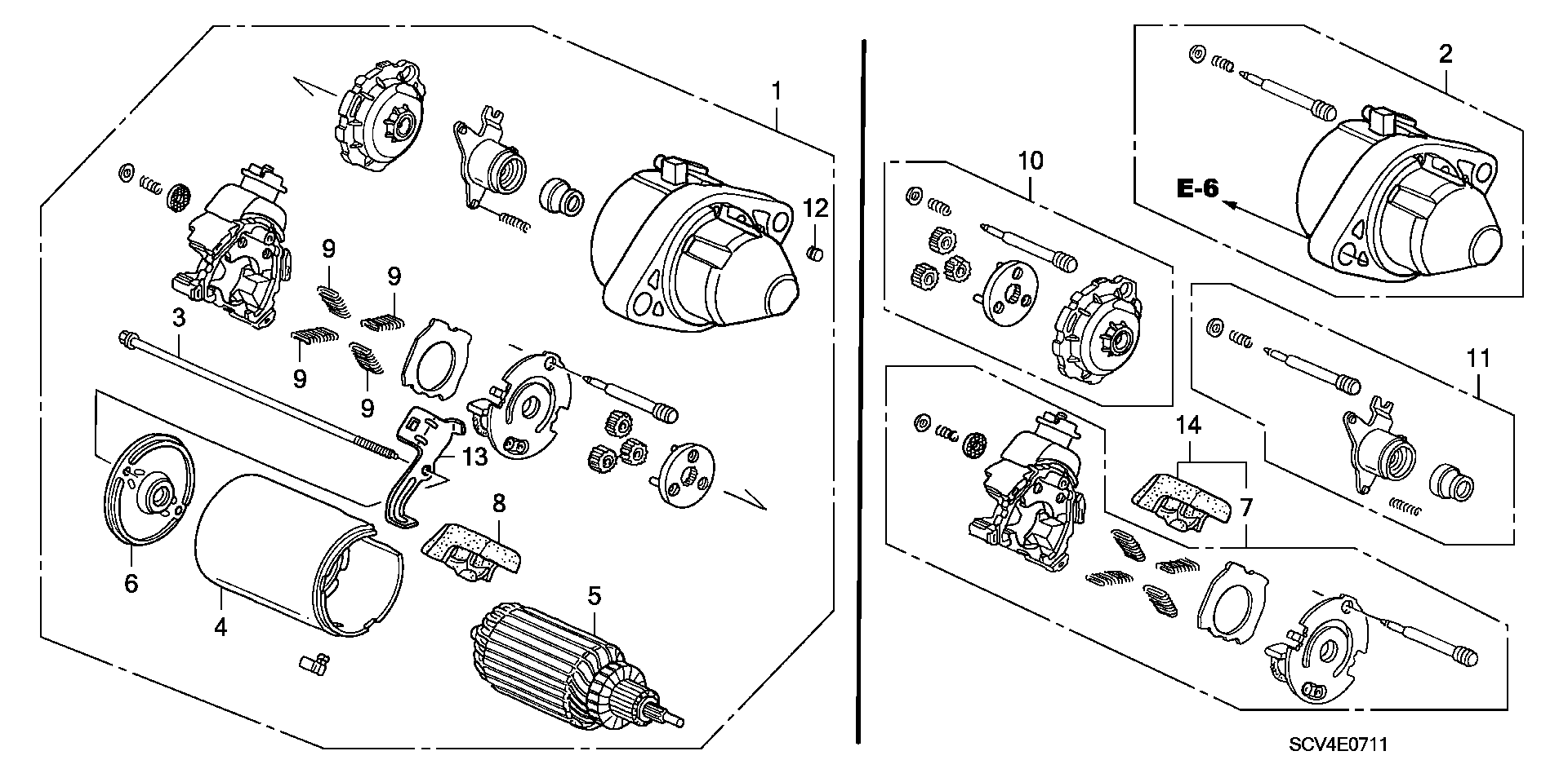 Diagram STARTER MOTOR (MITSUBA) for your Honda Element  