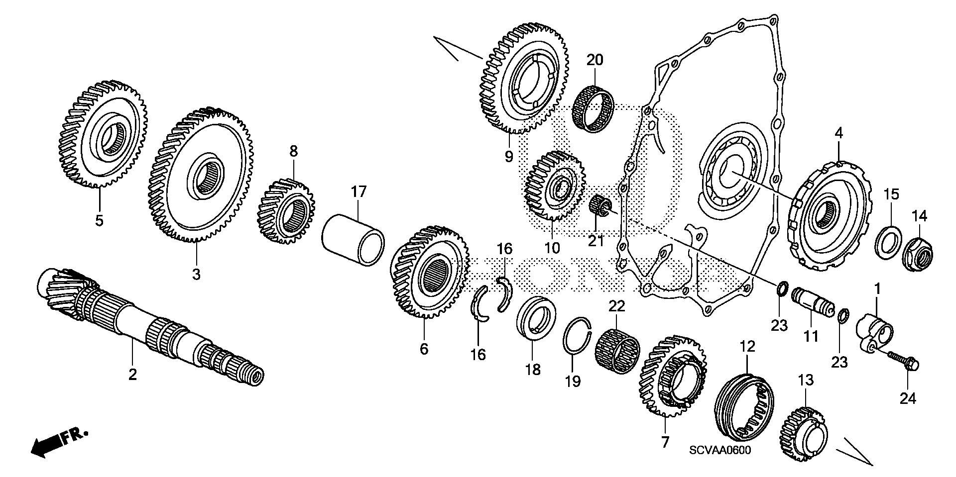 Diagram COUNTERSHAFT for your 1998 Honda Accord Coupe   