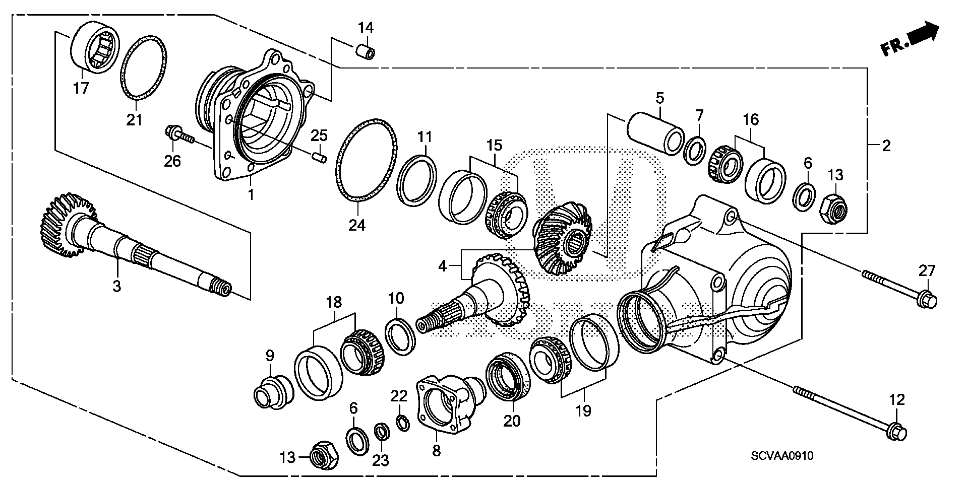 Diagram TRANSFER (4WD) for your 2008 Honda Accord Coupe   