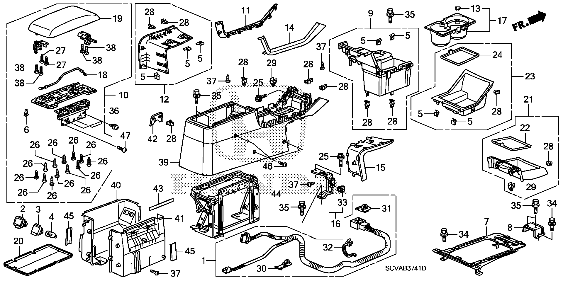 Diagram CONSOLE (2) for your Honda Element  