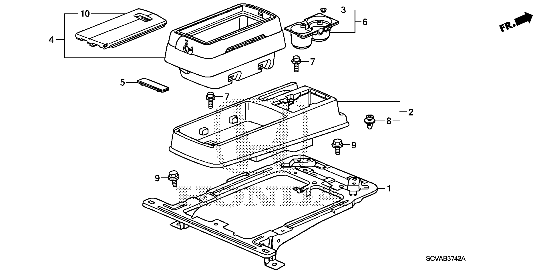 Diagram CONSOLE (3) for your Honda Element  