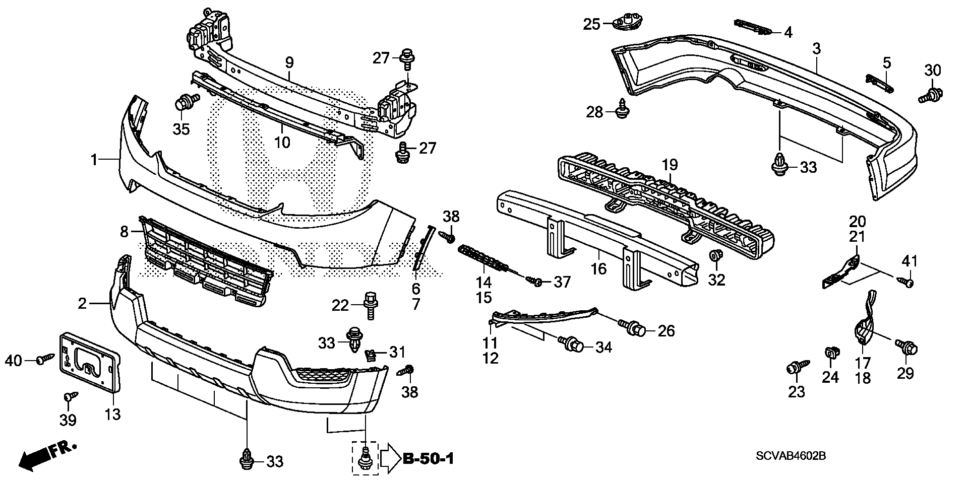 Diagram BUMPERS (3) for your 1991 Honda Civic Hatchback   