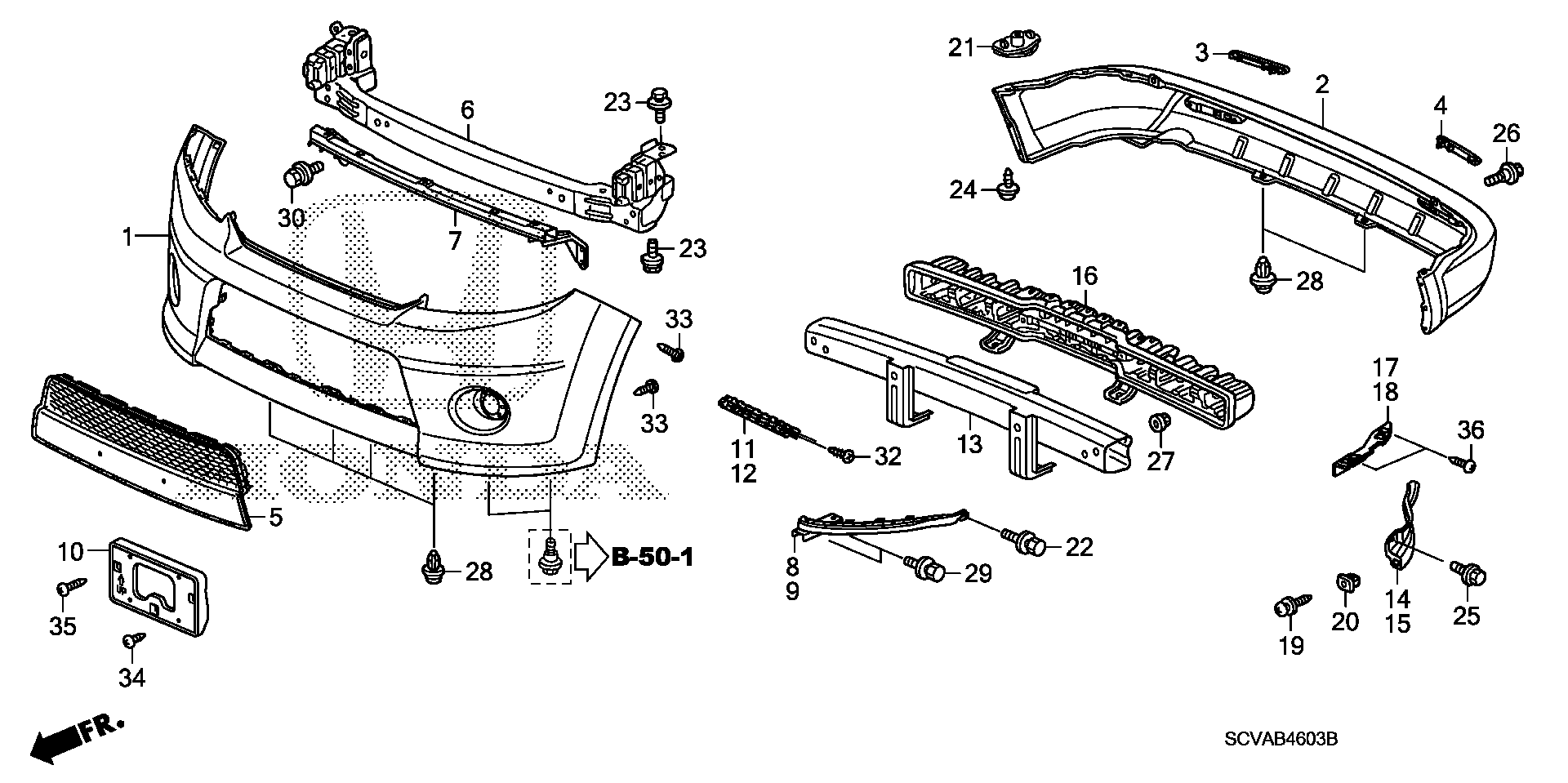 Diagram BUMPERS (4) for your 1991 Honda Civic Hatchback   