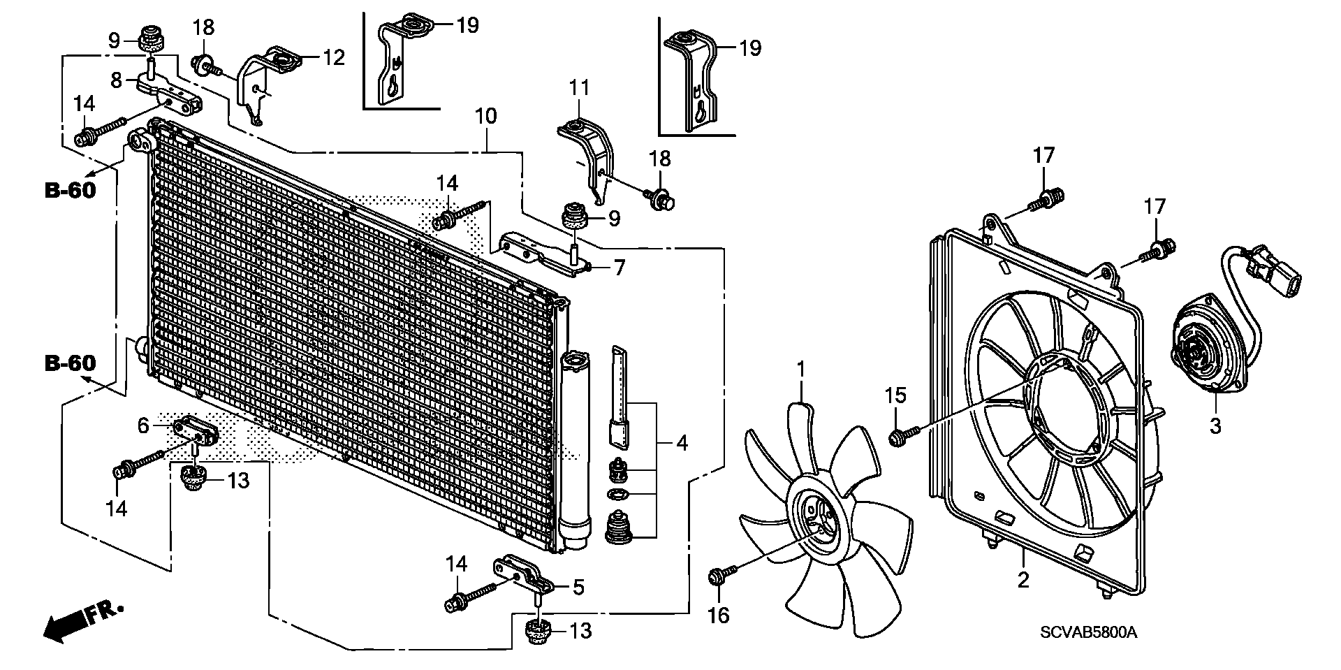 Diagram CONDENSER for your Honda