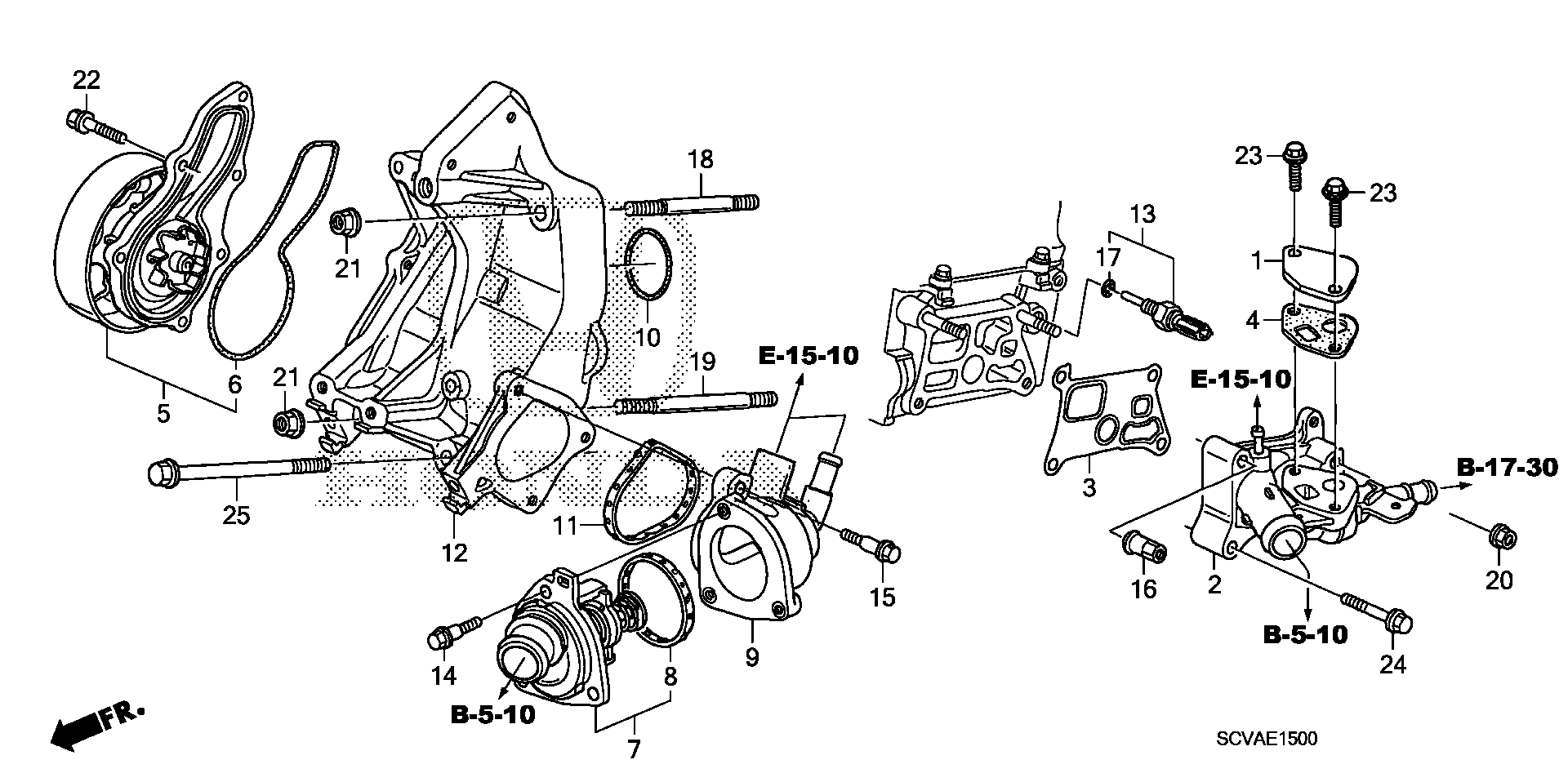 Diagram WATER PUMP for your 2003 Honda Civic Hatchback   