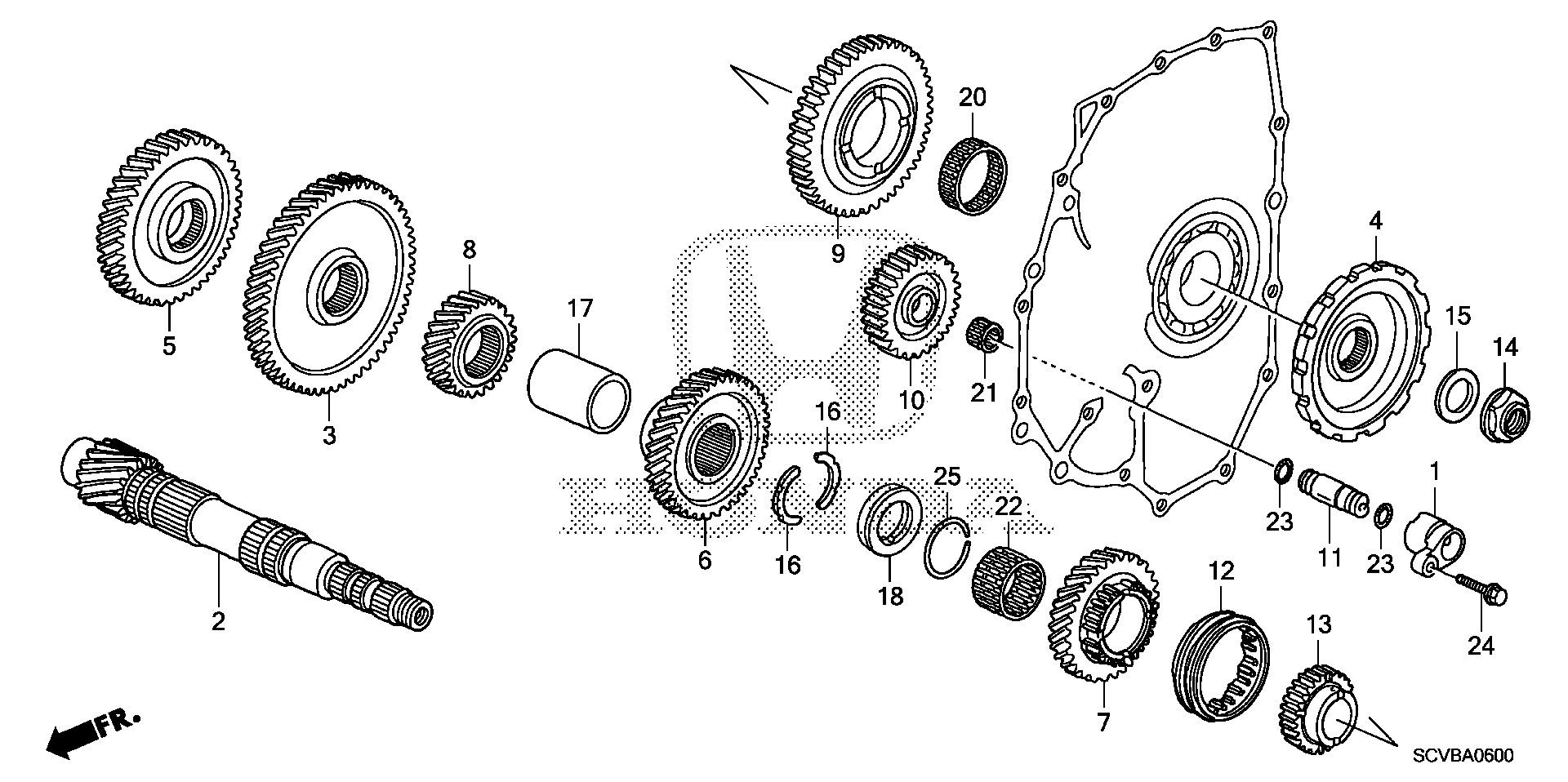 Diagram COUNTERSHAFT for your 1998 Honda Accord Coupe   