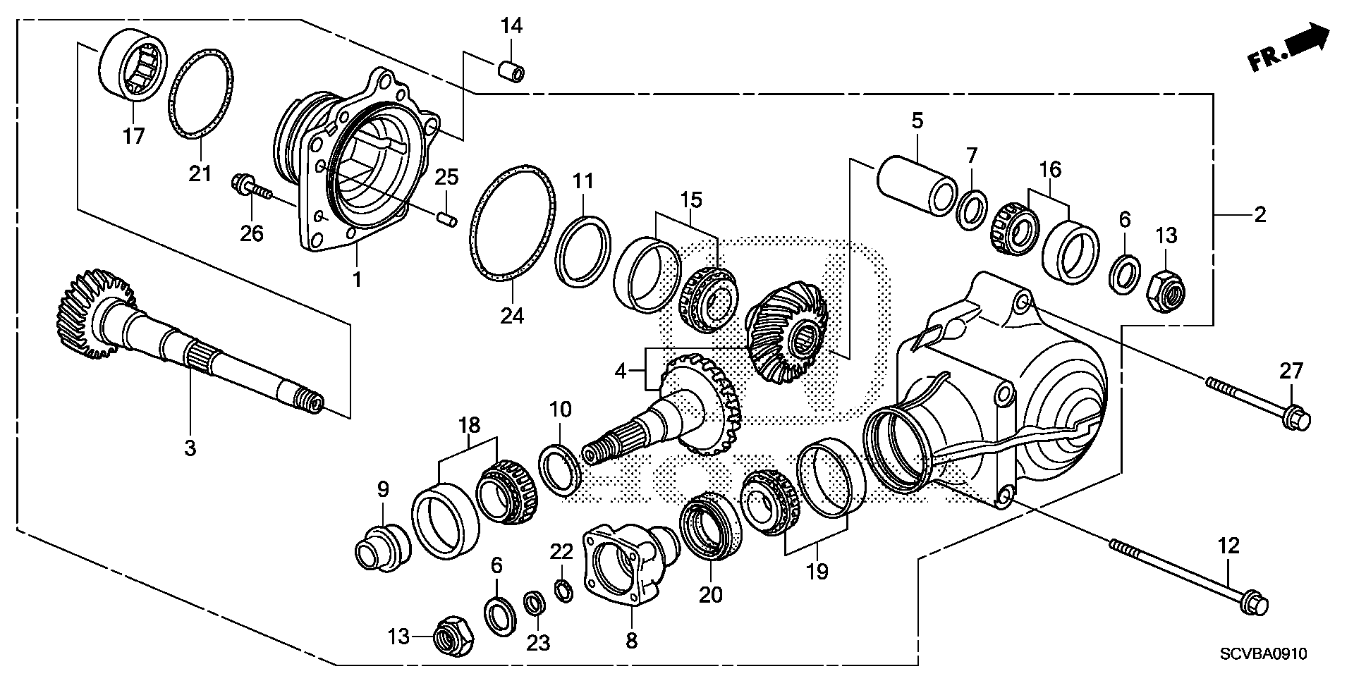 Diagram TRANSFER (4WD) for your 2008 Honda Accord Coupe   