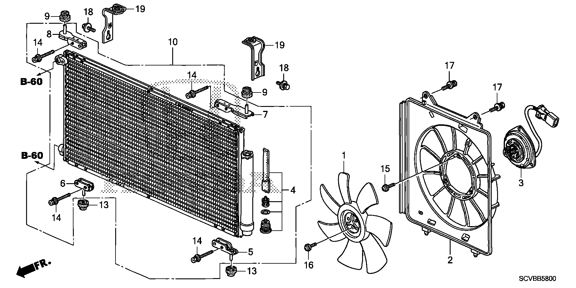 Diagram CONDENSER for your Honda