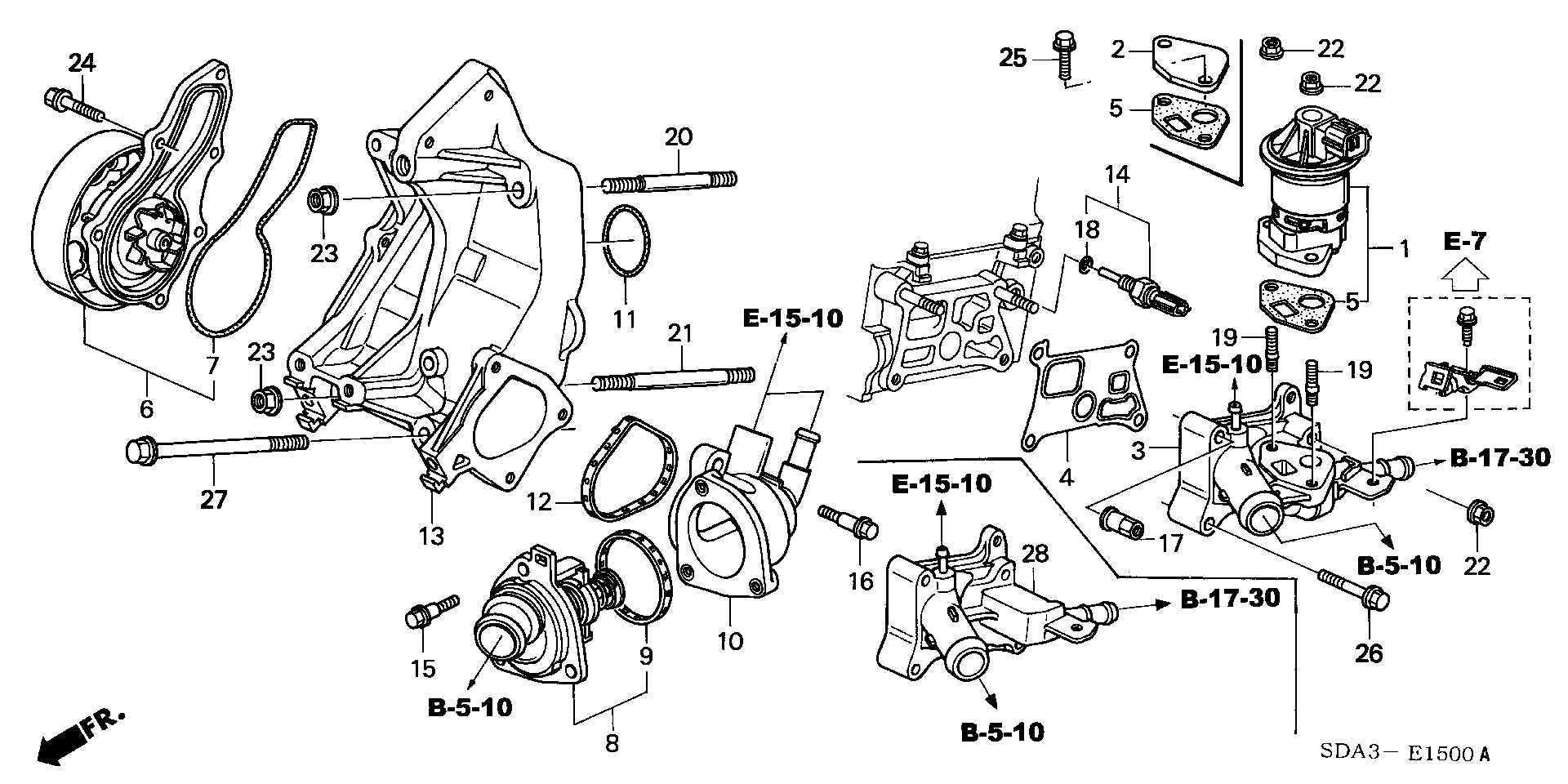 Diagram WATER PUMP (L4) for your Honda Accord  