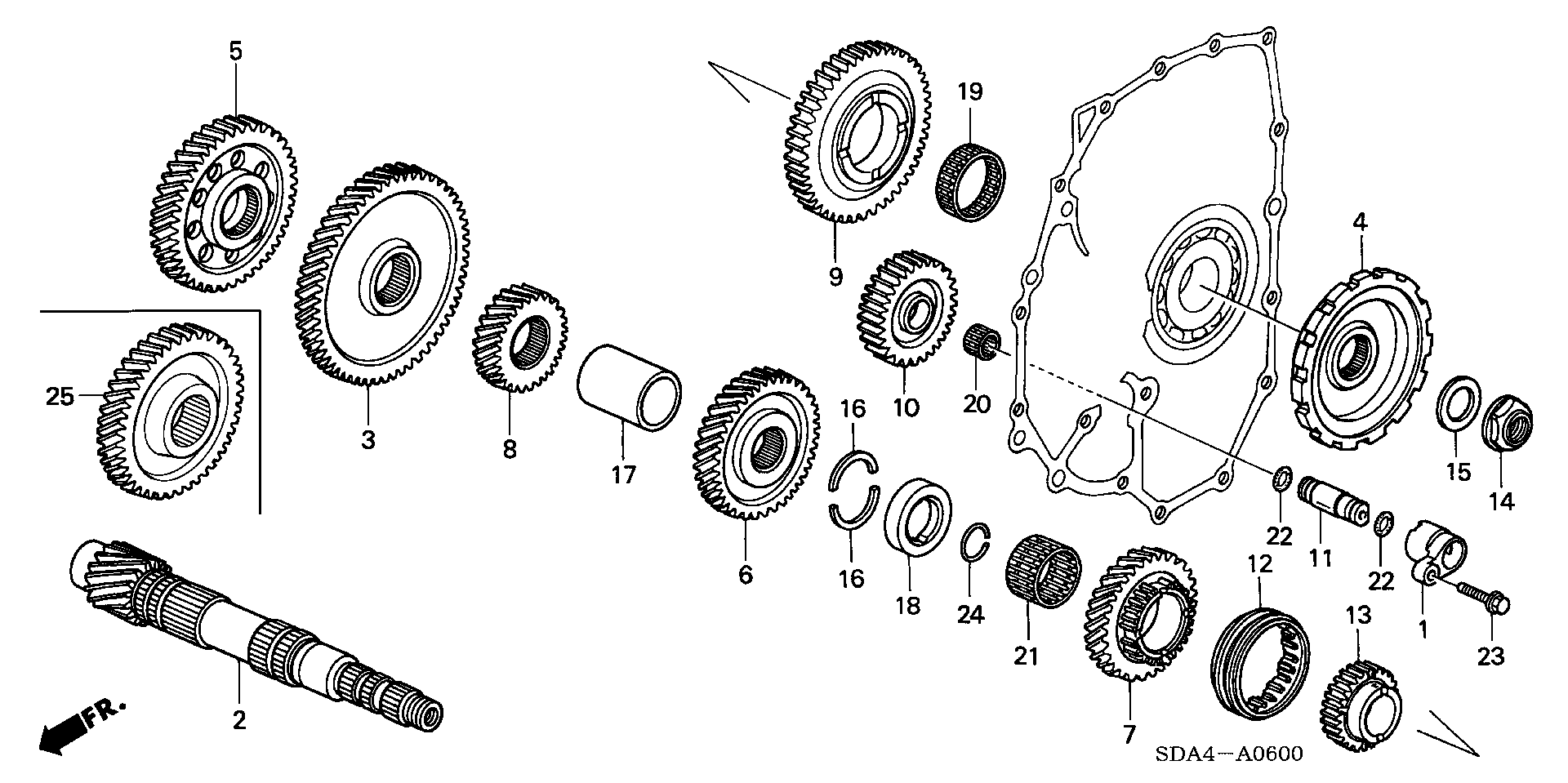 Diagram COUNTERSHAFT (L4) for your 1998 Honda Accord Coupe   