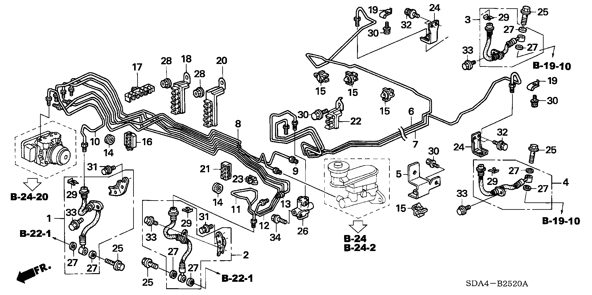 Diagram BRAKE LINES (TCS/VSA) for your 2024 Honda Passport  BLACK EDITION/ 5D 