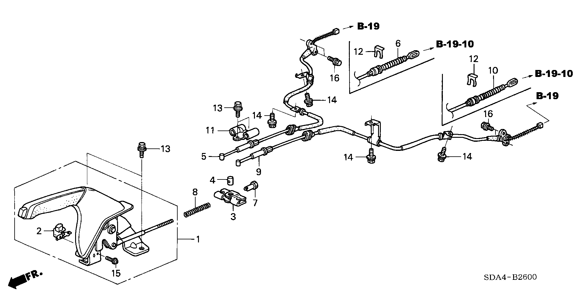 Diagram PARKING BRAKE for your 2005 Honda Accord 2.4L VTEC MT EX 