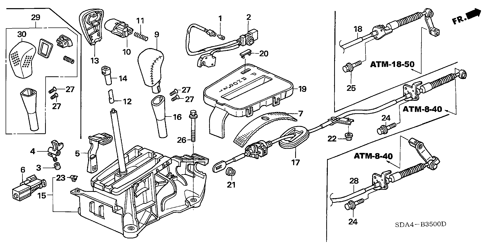 Diagram SELECT LEVER (1) for your 2016 Honda CR-Z HYBRID MT EX 