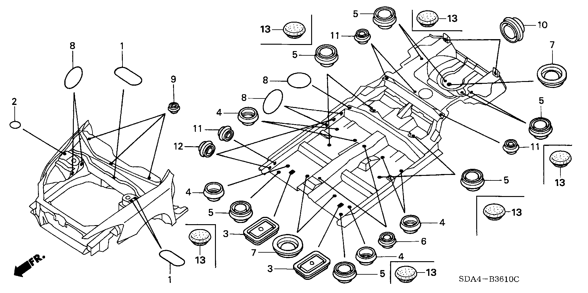 Diagram GROMMET (FR.) for your Honda Accord  