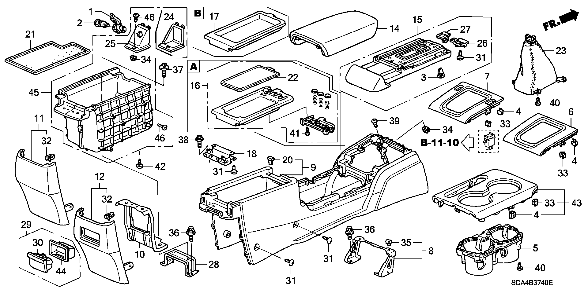 Diagram CONSOLE for your 1986 Honda Civic Hatchback   