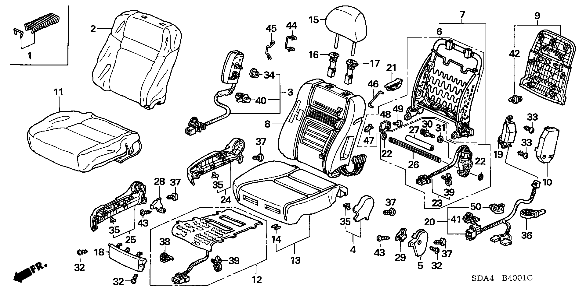 Diagram FRONT SEAT (R.) for your 2006 Honda Accord 2.4L VTEC MT VP 