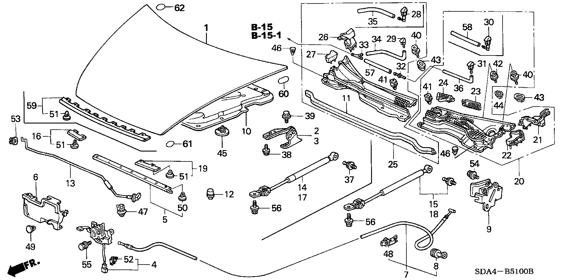 Diagram HOOD for your Honda Accord  