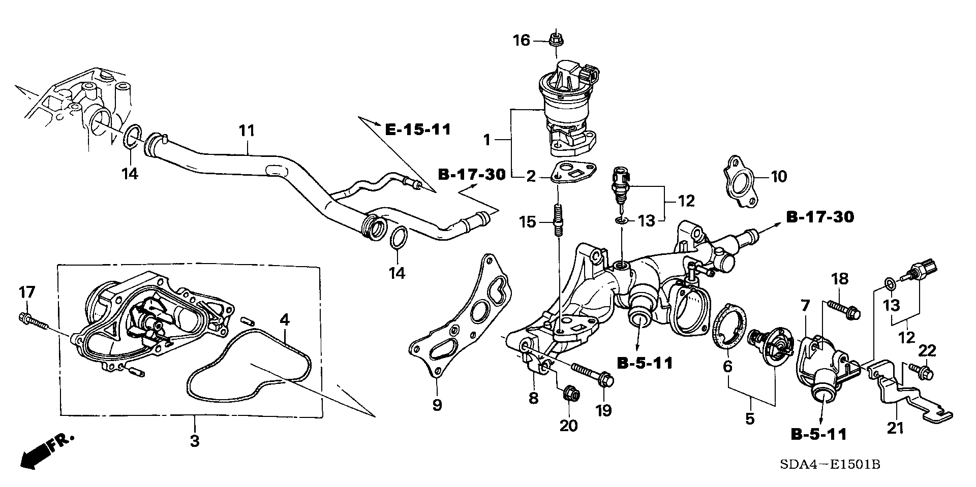 Diagram WATER PUMP (V6) for your 1976 Honda Civic Hatchback   