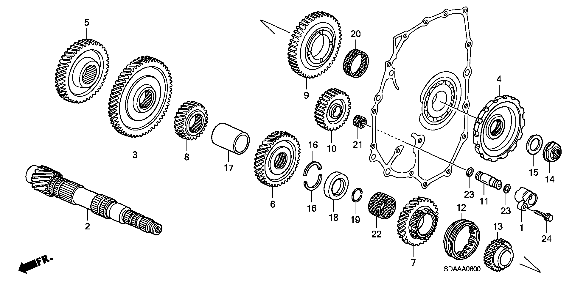 Diagram COUNTERSHAFT (L4) for your 1998 Honda Accord Coupe   