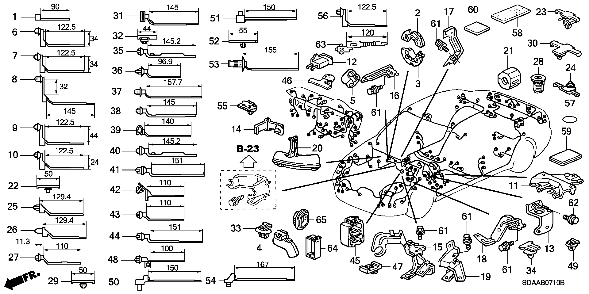 Diagram HARNESS BAND@BRACKET for your 2007 Honda Accord 2.4L VTEC AT VP 