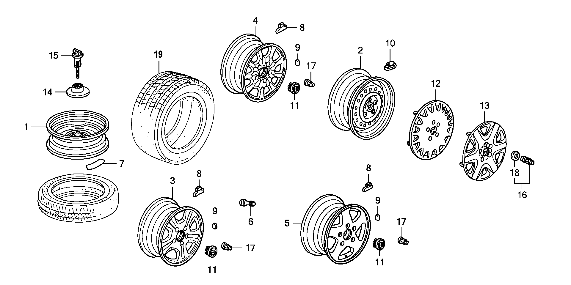 Diagram WHEEL DISK for your 1988 Honda Accord   