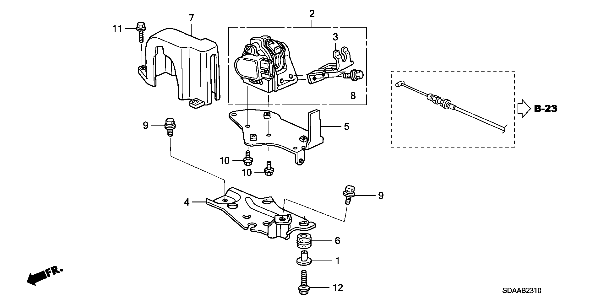 Diagram ACCELERATOR SENSOR for your 2007 Honda Accord 2.4L VTEC AT EX 