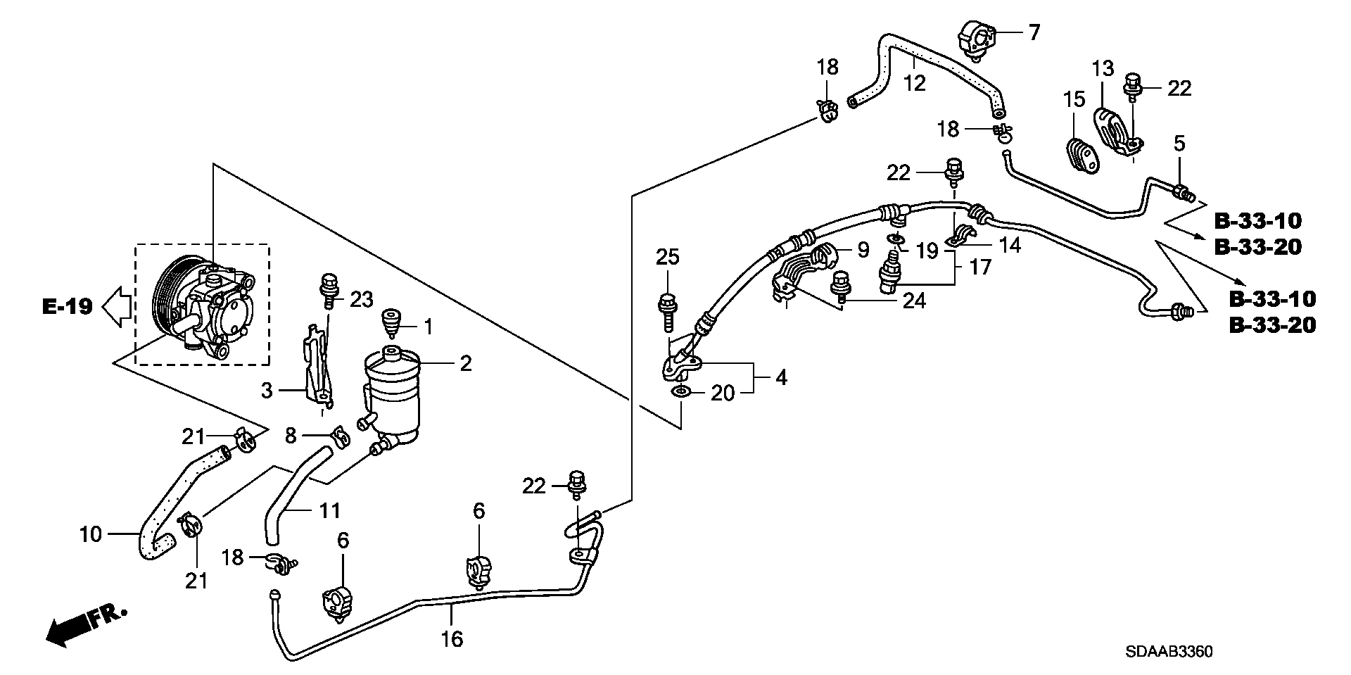 Diagram P.S. LINES (L4) for your 2007 Honda Accord 2.4L VTEC AT EX 