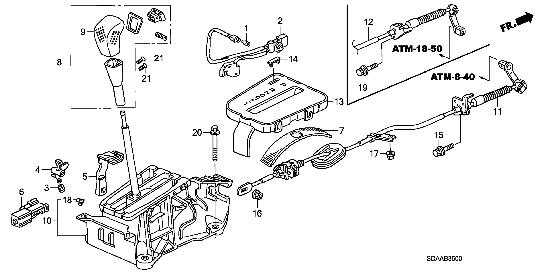 Diagram SELECT LEVER (1) for your 2016 Honda CR-Z HYBRID MT EX 