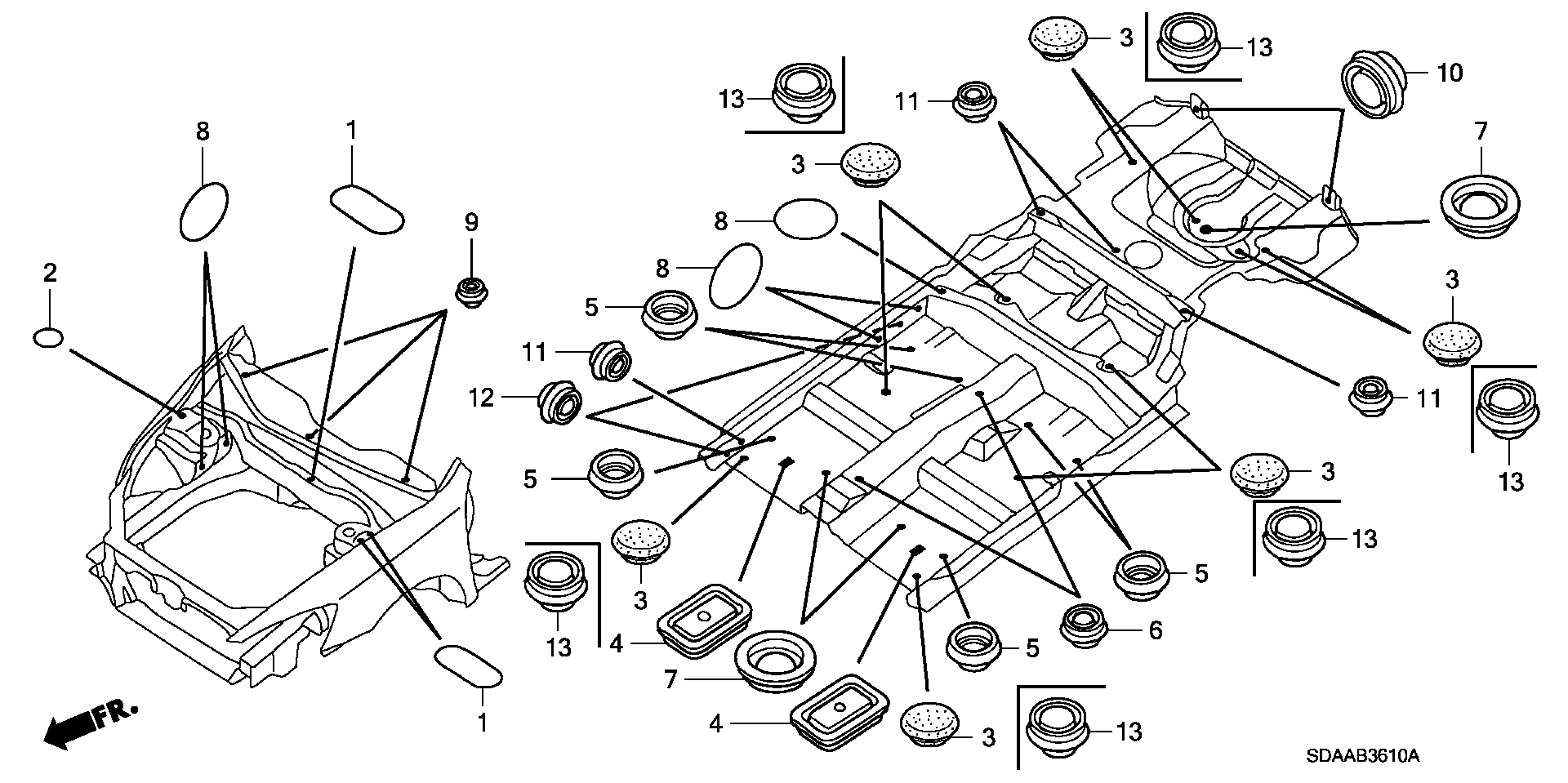 Diagram GROMMET (FR.) for your Honda Accord  