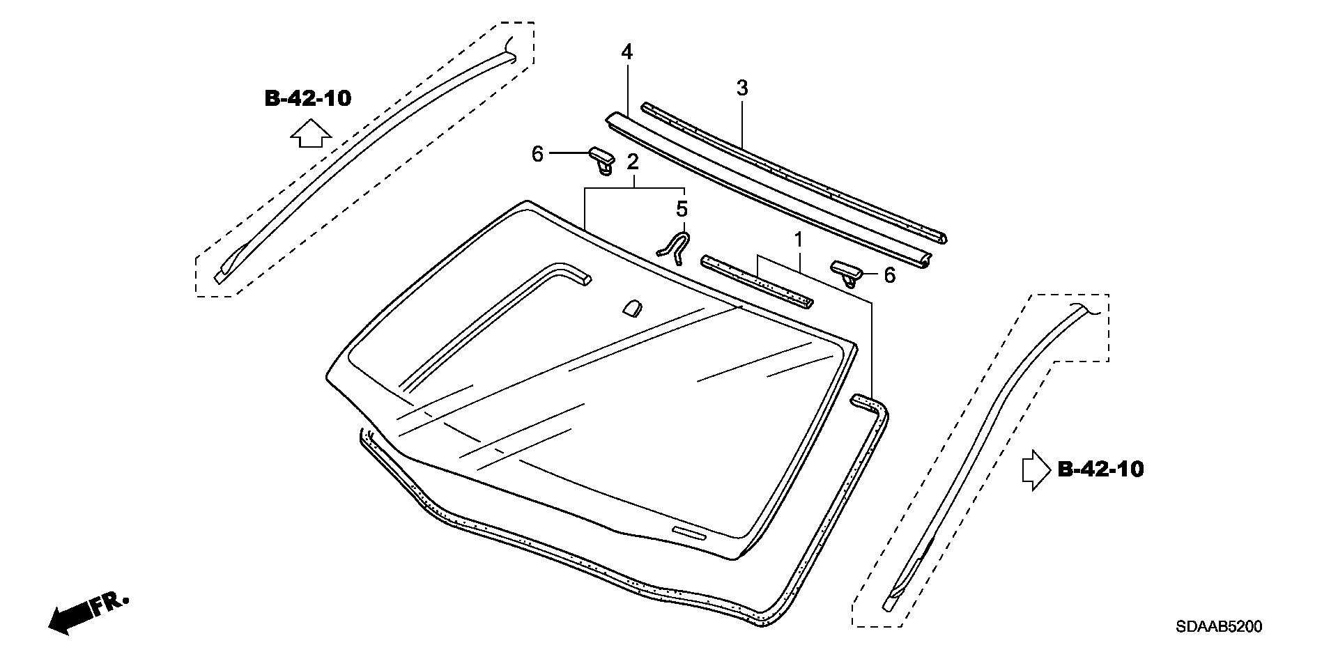 Diagram FRONT WINDSHIELD for your 1981 Honda Civic   