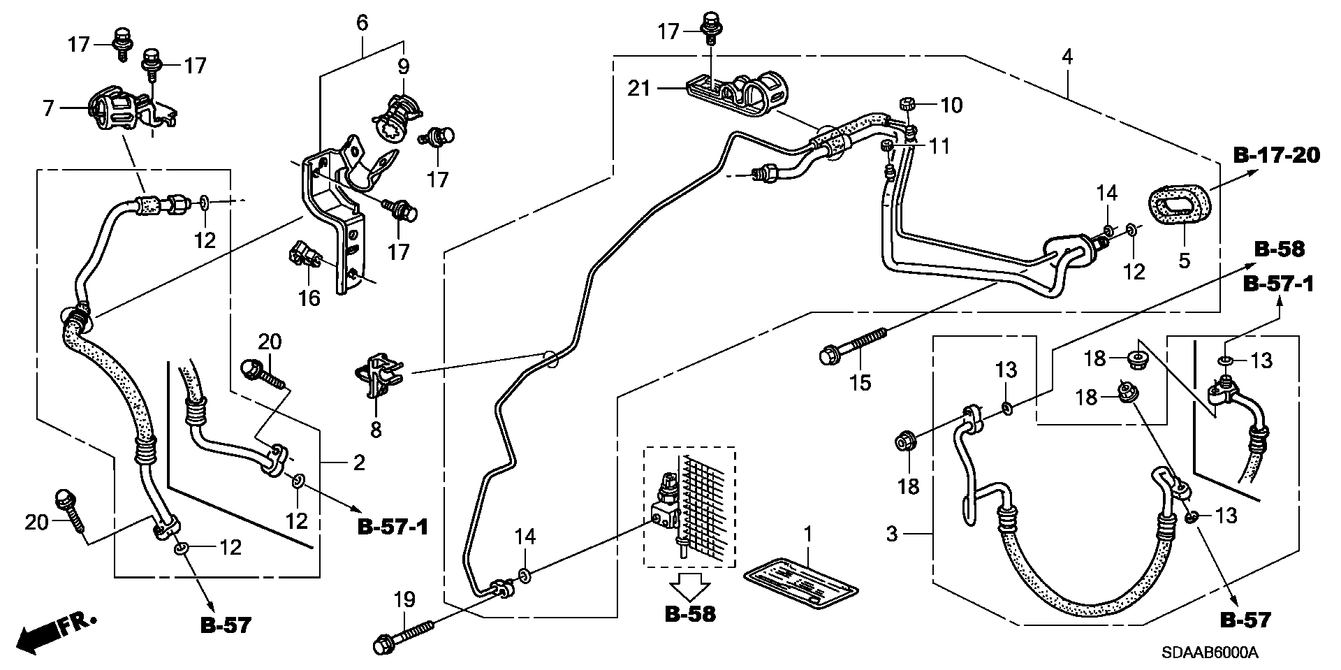 Diagram AIR CONDITIONER (HOSES/PIPES) (1) for your 2007 Honda Accord 2.4L VTEC MT VP 