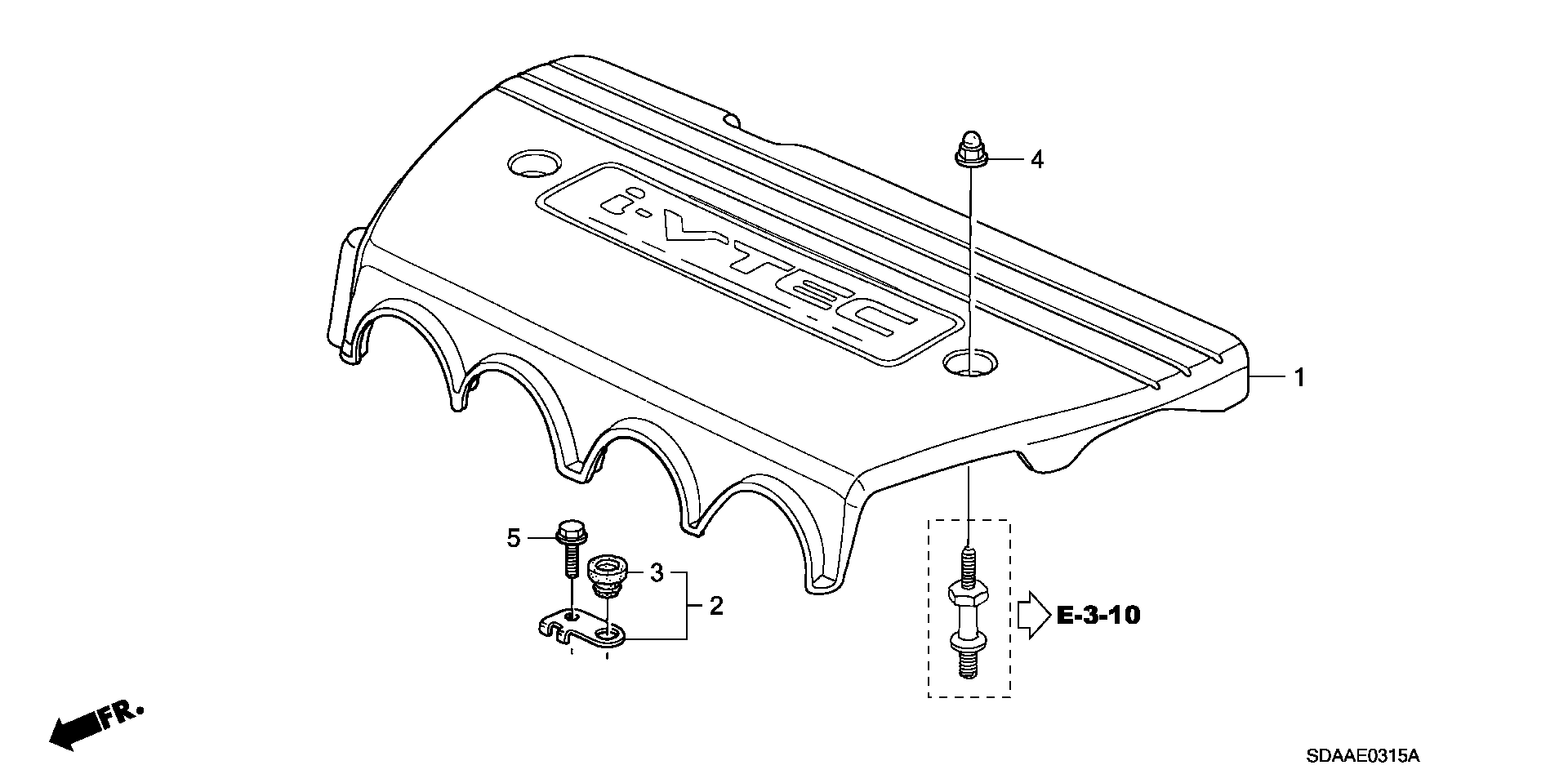 Diagram ENGINE COVER (L4) for your 2007 Honda Accord 2.4L VTEC AT VP 