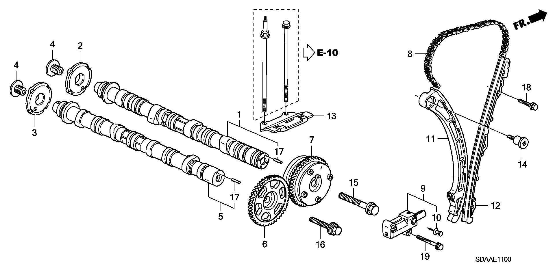 Diagram CAMSHAFT@CAM CHAIN (L4) for your Honda Accord  